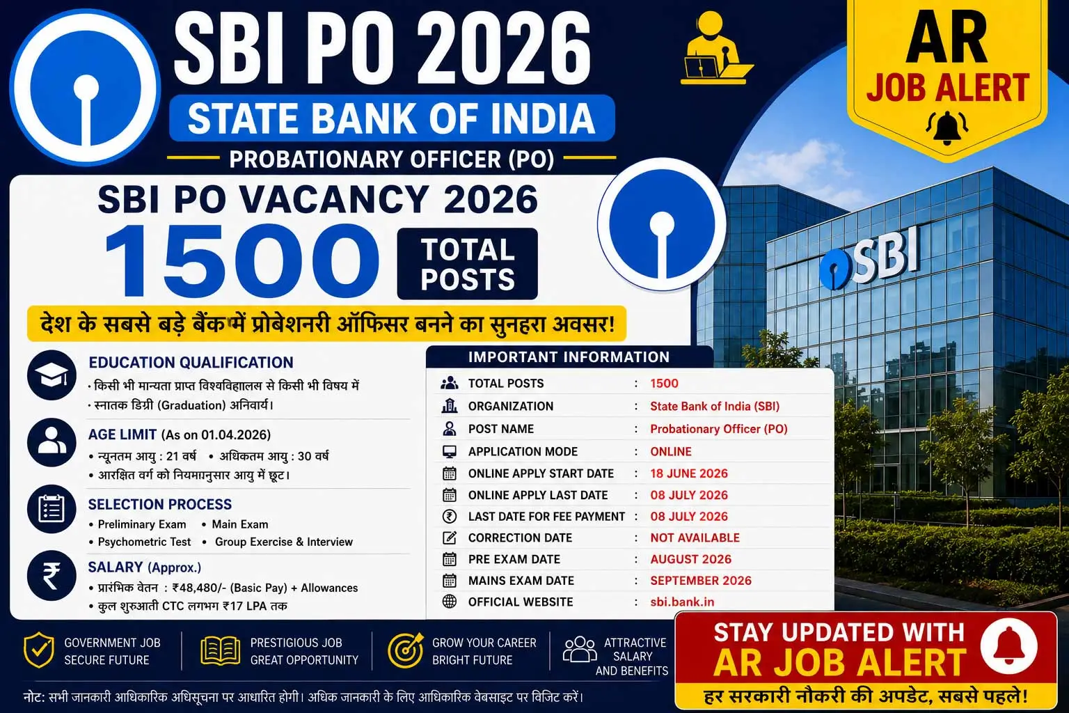 SBI PO State Bank of India Probationary Officer Online Form