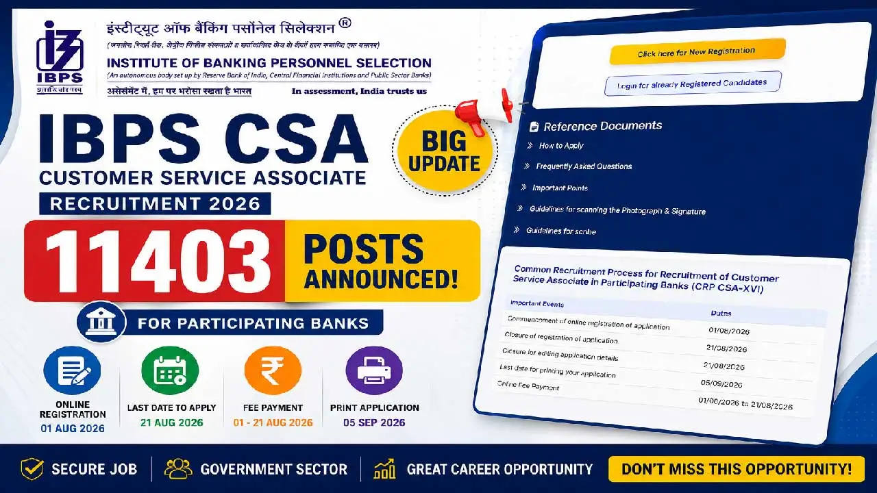 ibps clerk csa 16th online form